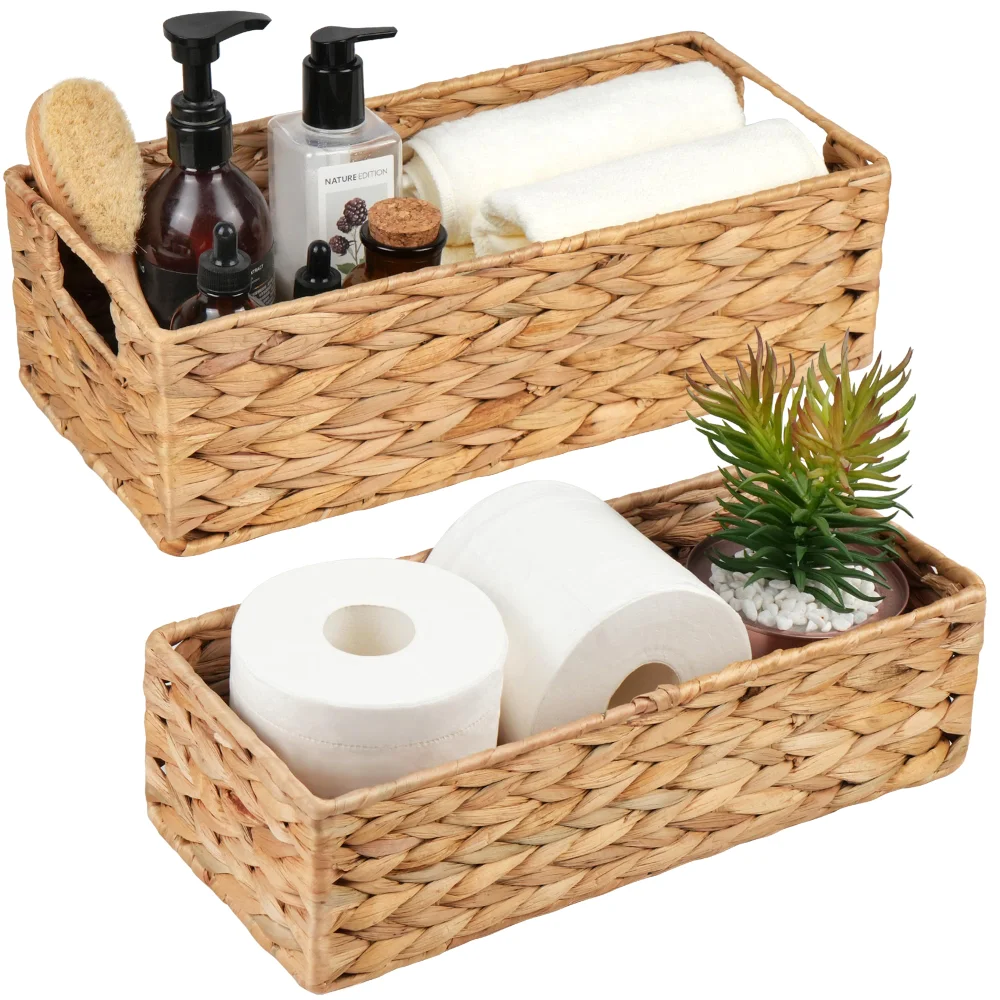 LotFancy Bathroom Basket, 2-pack, Brown