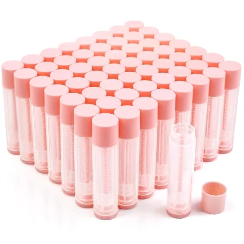 LotFancy Lip Balm Tube Empty, 50-pack, Pink