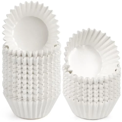 LotFancy Heavy Duty White Cupcake Liners, 200-pack