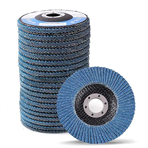 LotFancy Flap Discs for Angle Grinder, 4.5 in, Type 27, 40-120 grit, 20-pack