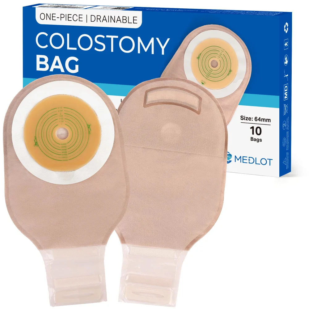LotFancy Ostomy Bags, 10-pack, Beige