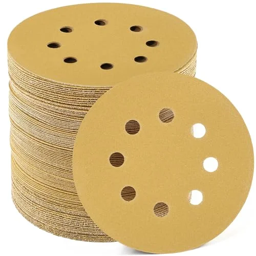 LotFancy Sandpaper, 5 in, 220 grit, 100-pack