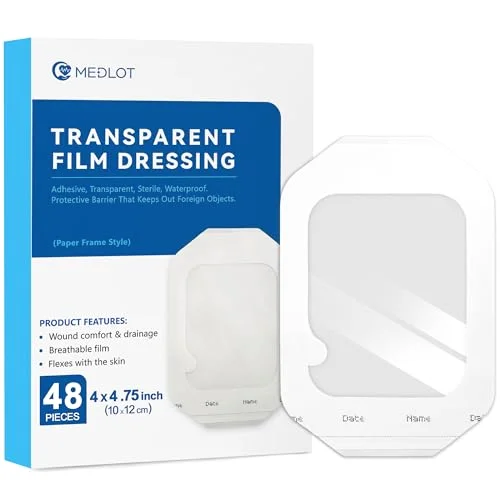 LotFancy Transparent Film Dressing, 4 in, Clear