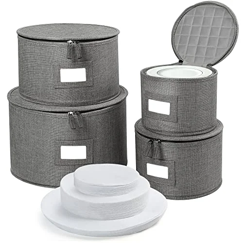 LotFancy China Storage Container, 4-pack, Gray