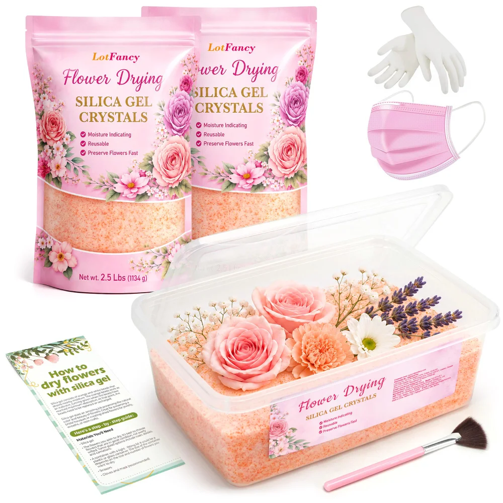 LotFancy Silica Gel Flower Drying Kit, Clear