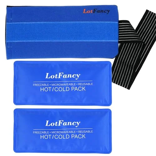 LotFancy Ice Pack Wrap for Knee and Joints, 2 Gel Packs, Blue