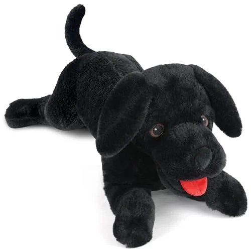 LotFancy Dog Stuffed Animal, 21 in, Black